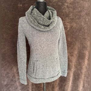 J. Crew Gray Textured Cowl Neck Sweater